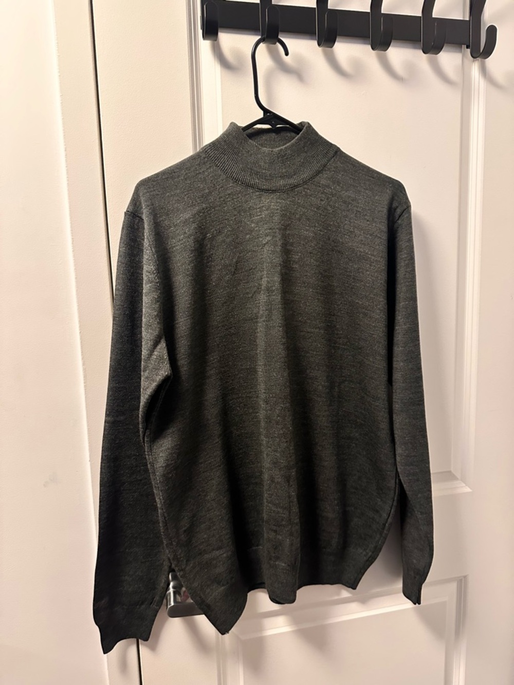 Men's Dark Gray mock Neck Sweater